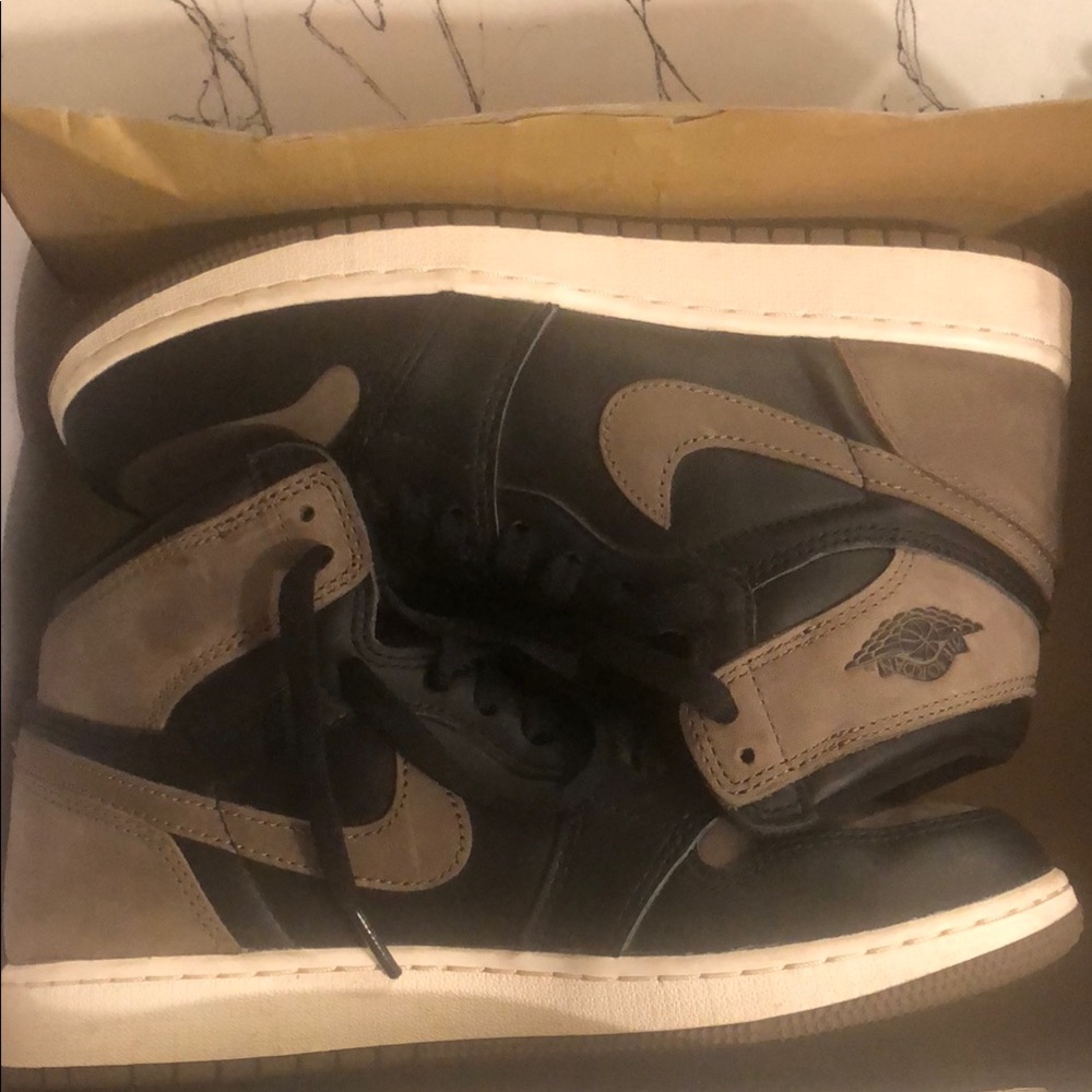 Jordan Black and Brown High-Top Sneakers